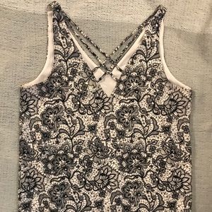 Black and White Express Cross Patterned Blouse